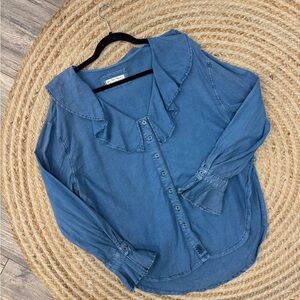 We The Free Indigo Button Down Shirt